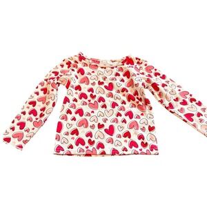 Just Lizzy Girls Red Pink Heart Print Long Sleeve Top Shirt 2T